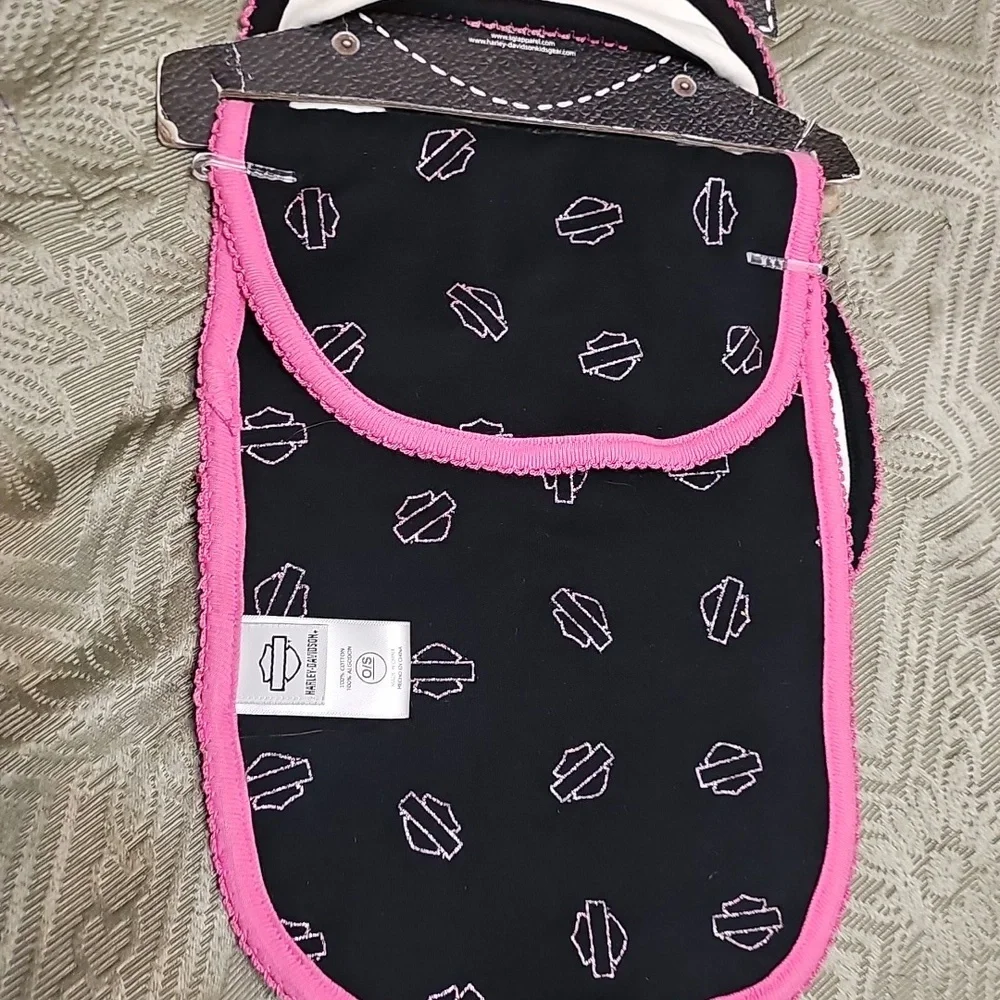 Harley-Davidson Pink and Black Baby Bib And Sparkly Burp Cloth